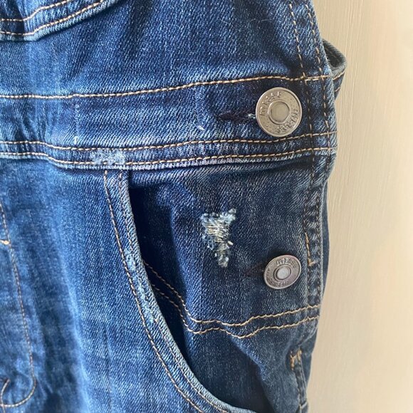 m1858 Women's Overalls Distressed Ripped Denim Dark Blue Size M - Picture 6 of 11